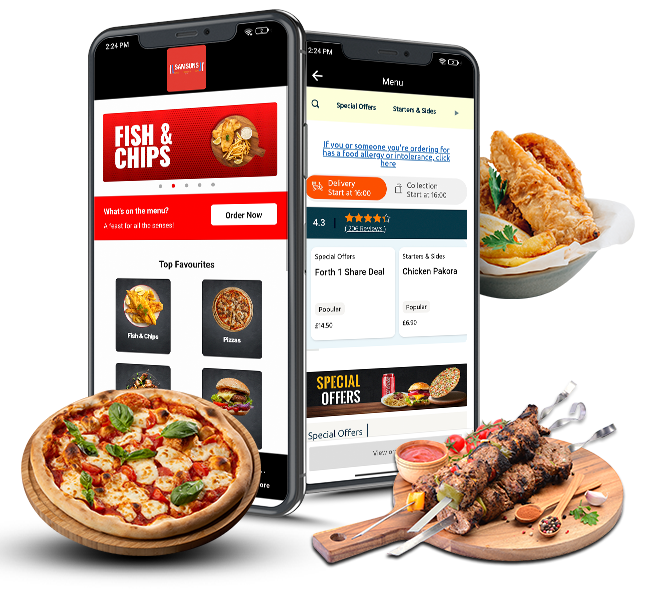 Samsuns Takeaway Edinburgh app mockup